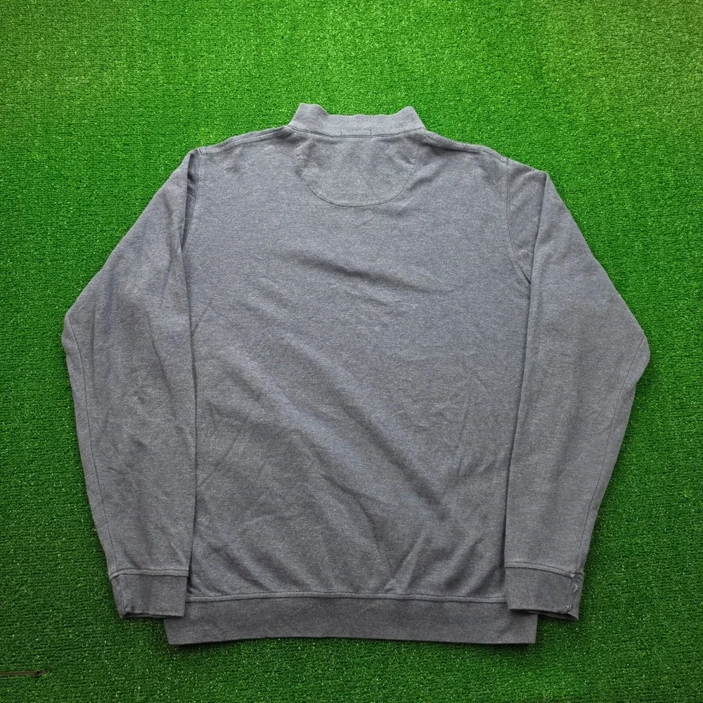 Peter Millar Crown Sweater Mens XL Heather Blue Quarter Zip Pullover Golf Casual